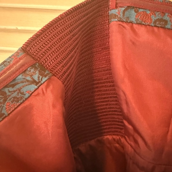 Anthropologie Leifnotes Metallic Brocade Strapless Mini Dress Size 14 - Picture 8 of 13